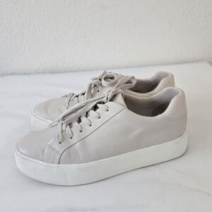 Vince Benfield Leather Platform Sneakers Cafe Au Lait Color Size 38.5 or US 8